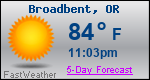Weather Forecast for Broadbent, OR