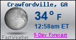 Weather Forecast for Crawfordville, GA