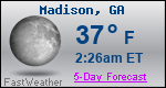 Weather Forecast for Madison, GA