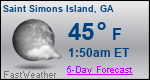 Weather Forecast for Saint Simons Island, GA