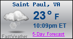 Weather Forecast for Saint Paul, VA