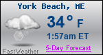 Weather Forecast for York Beach, ME