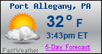 Weather Forecast for Port Allegany, PA