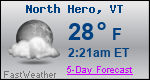 Weather Forecast for North Hero, VT