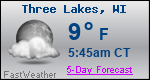 Weather Forecast for Three Lakes, WI