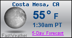 Weather Forecast for Costa Mesa, CA
