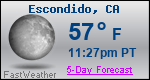 Weather Forecast for Escondido, CA