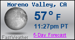 Weather Forecast for Moreno Valley, CA