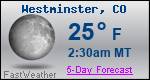 Weather Forecast for Westminster, CO
