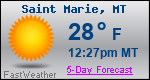 Weather Forecast for Saint Marie, MT