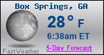Weather Forecast for Box Springs, GA