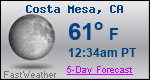 Weather Forecast for Costa Mesa, CA