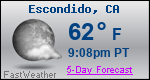 Weather Forecast for Escondido, CA
