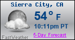 Weather Forecast for Sierra City, CA