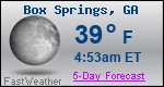 Weather Forecast for Box Springs, GA