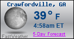 Weather Forecast for Crawfordville, GA
