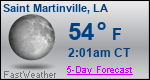 Weather Forecast for Saint Martinville, LA