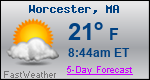 Weather Forecast for Worcester, MA