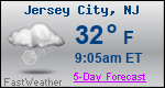 Weather Forecast for Jersey City, NJ