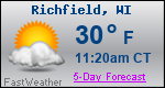 Weather Forecast for Richfield, WI