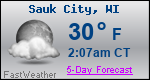 Weather Forecast for Sauk City, WI