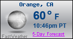 Weather Forecast for Orange, CA