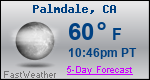 Weather Forecast for Palmdale, CA
