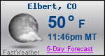 Weather Forecast for Elbert, CO