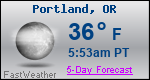 Weather Forecast for Portland, OR