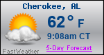 Weather Forecast for Cherokee, AL