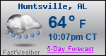 Weather Forecast for Huntsville, AL