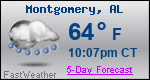 Weather Forecast for Montgomery, AL
