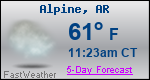 Weather Forecast for Alpine, AR