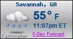 Weather Forecast for Savannah, GA