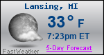 Weather Forecast for Lansing, MI