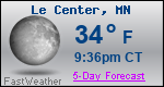Weather Forecast for Le Center, MN