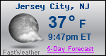 Weather Forecast for Jersey City, NJ