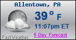 Weather Forecast for Allentown, PA