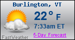 Weather Forecast for Burlington, VT
