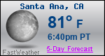 Weather Forecast for Santa Ana, CA