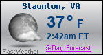 Weather Forecast for Staunton, VA
