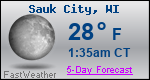 Weather Forecast for Sauk City, WI