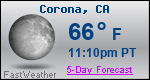 Weather Forecast for Corona, CA