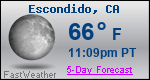 Weather Forecast for Escondido, CA
