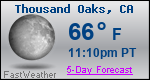 Weather Forecast for Thousand Oaks, CA