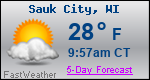 Weather Forecast for Sauk City, WI