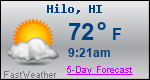 Weather Forecast for Hilo, HI