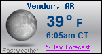 Weather Forecast for Vendor, AR