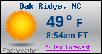 Weather Forecast for Oak Ridge, NC