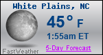 Weather Forecast for White Plains, NC